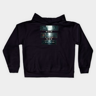 Cityscape design with typography Kids Hoodie